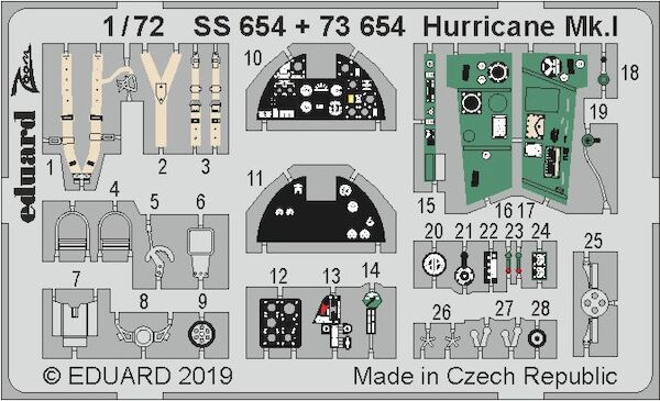 Detailset Hawker Hurricane MKI (Arma Hobby) E73-654
