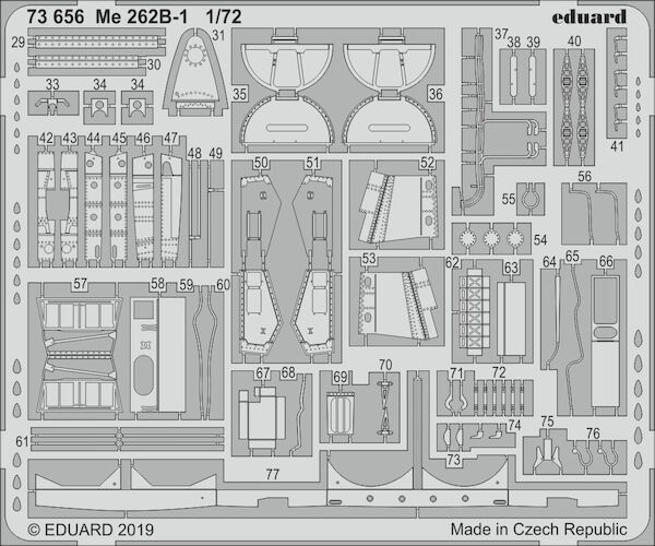 Detailset Messerschmitt Me262B-1 (Airfix) (REISSUE) E73-656