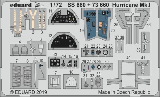 Detailset Hawker Hurricane MK1 (Airfix) (REISSUE) E73-660