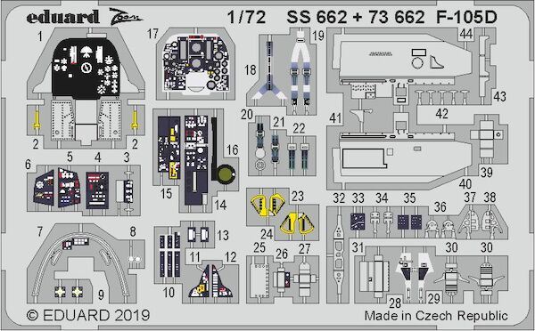Detailset F105D Thunderchief interior (Trumpeter) E73-662