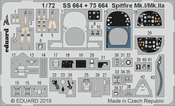 Detailset Supermarine Spitfire MKII/MKIIa (Airfix) (REISSUE)  E73-664