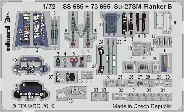 Detailset Sukhoi Su27SM Flanker B (Zvezda)  E73-665