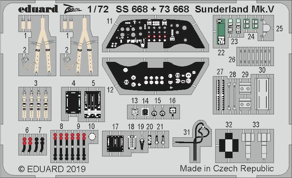 Detailset Sunderland MKV  Interior (Special Hobby)  E73-668