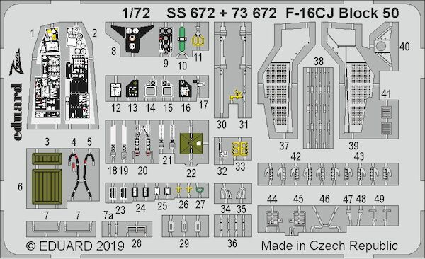 Detailset F16CJ Fighting Falcon Block 50 (Tamiya)  E73-672