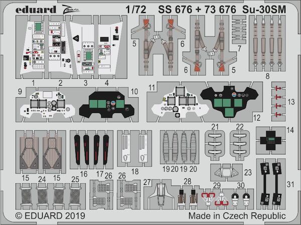 Detailset Suchoi Su30SM (Zvezda)  E73-676