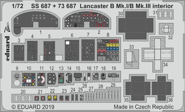 Detailset Lancaster B Mk1/B MkIII Interior (Airfix)  E73-687