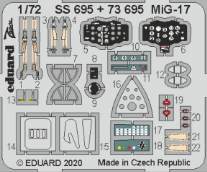 Detailset Mikoyan MiG17F (Airfix)  E73-695