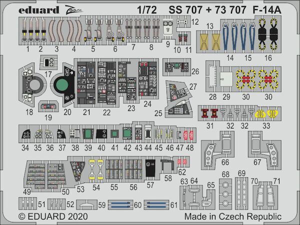 Detailset Grumman F-14A Tomcat (Academy) E73-707