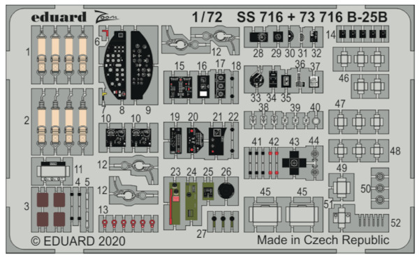 Detailset North American B25B Mitchell Interior (Airfix)  e73-716