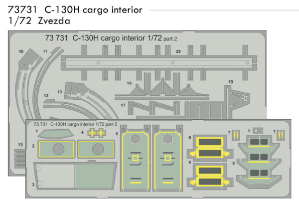 Detailset Lockheed C130H Hercules Cargo Interior (Zvezda) E73-731