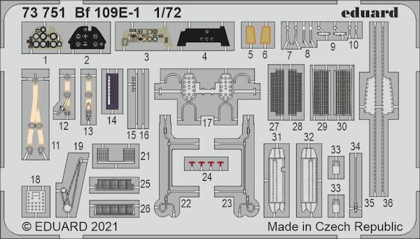 Detailset Messerschmitt BF109E-1 (Special Hobby)  E73-751