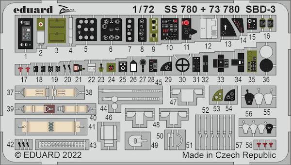 Detailset  SBD-3 Dauntless  (Flyhawk)  E73-780