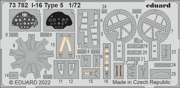 Detailset Polikarpov I16 Type 5 (Clear Prop) E73-782