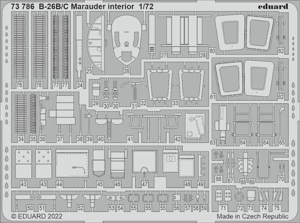 Detailset  B26B/C Marauder Interior (Hasegawa/Hobby 2000)  E73-786