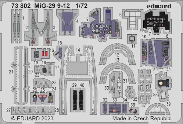 Detailset Mikoyan MiG29 9-12 Fulcrum (Great Wall Hobby) E73-802