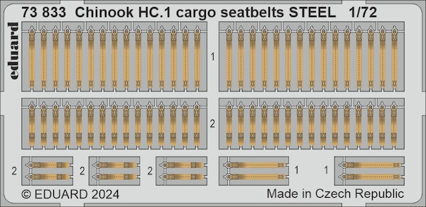 Detailset Chinook HC1 Cargo Seatbelts (Airfix) E73-833