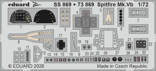 Detailset Supermarine Spitfire MkVb (IBG) E73-869