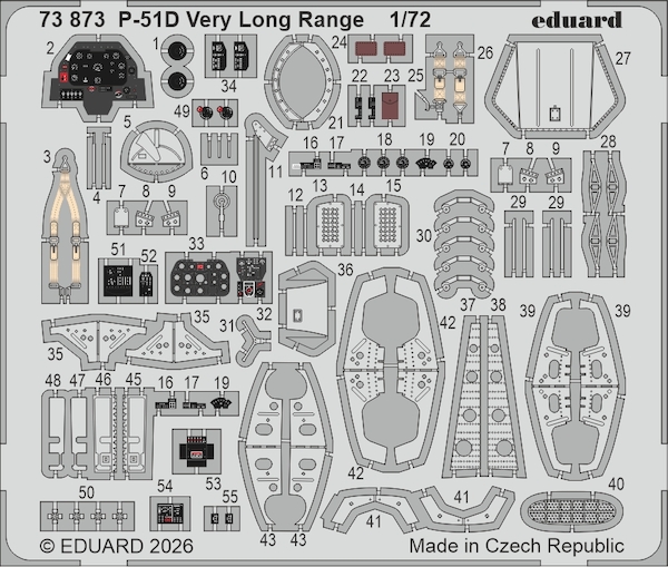 Detailset P-51D Mustang Very Long Range (Arma Models) E73-873