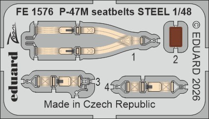 Detailset P47M Thunderbolt Seatbelts (MiniArt)  EF1576
