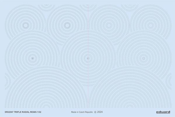 Triple Radial rows, 3D rivets - raised rivets applied as a decal ER32007