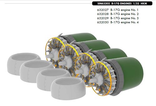 Boeing B17G Flying Fortress engines (HK Models)  BIG SIN63202