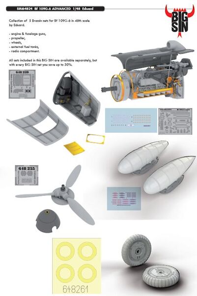 Messerschmitt BF109G Advanced BigSin Set (Eduard) BIG SIN64824