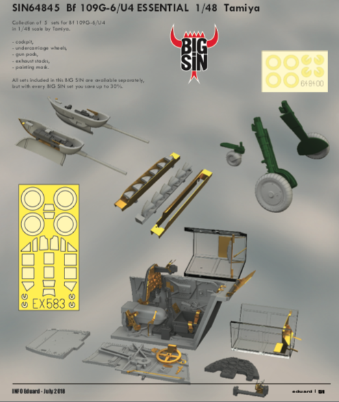 Messerschmitt BF109G-6/U4 Essentials (Tamiya)  BIG SIN64845