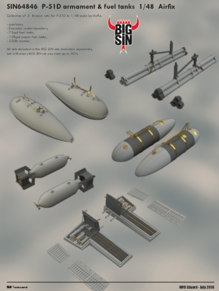P51D Mustang Armament and fuel tanks (Airfix) BIG SIN64846
