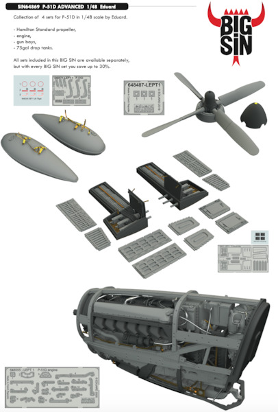 P51D Mustang  Advanced Set (Eduard)  BIG SIN64869