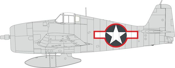 Mask F6F-3 Hellcat US National Insignia with Red Outline (Eduard) EX1003