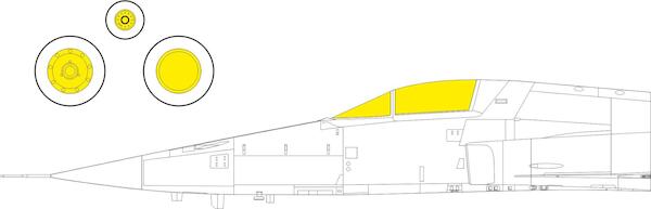 Mask Northrop F5E Tiger II Canopy and wheels TFace (ARV Club / Eduard) EX1019