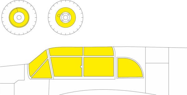 Mask Messerschmitt Bf108  Canopy and wheels TFace (Eduard)  EX1020