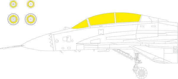 Mask Mikoyan MiG29K Fulcrum Canopy and wheels (Hobby Boss)  EX1023