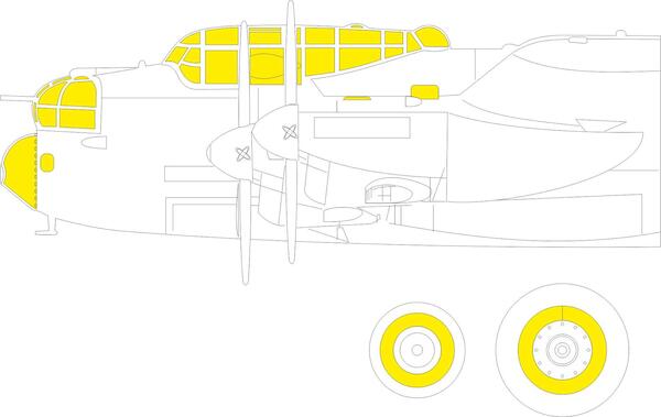 Mask Avro Lancaster B. MkIII Dambuster Canopy and wheels TFace (MiniArt) EX1028