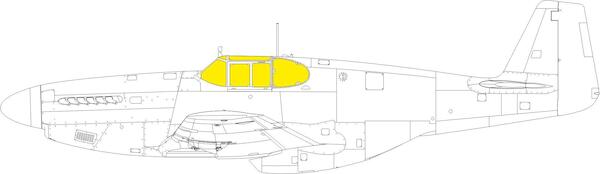 Mask North American P51B/C Mustang Framed Canopy TFace (Eduard) EX1036
