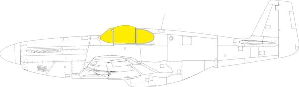 Mask North American P51B/C Mustang Malcolm Canopy TFace (Eduard) EX1037