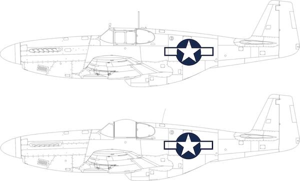 Mask North American P51B/C Mustang US National Insignia (Eduard) EX1038