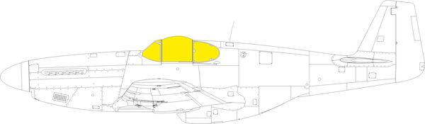 Mask North American P51B/C Malcolm Hood Canopy (Eduard) EX1052