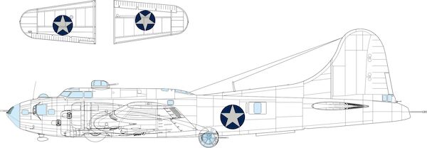 Mask B17F Flying Fortress US National Insignia rounded (Eduard, Hong Kong Models) EX1053