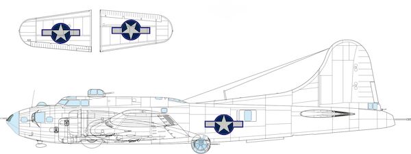 Mask B17F Flying Fortress US National Insignia with blue outline (Eduard, Hong Kong Models) EX1055