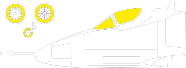 Mask Douglas A4B Skyhawk Canopy and wheels TFace (Hobby 2000/Hasegawa)_ EX1061