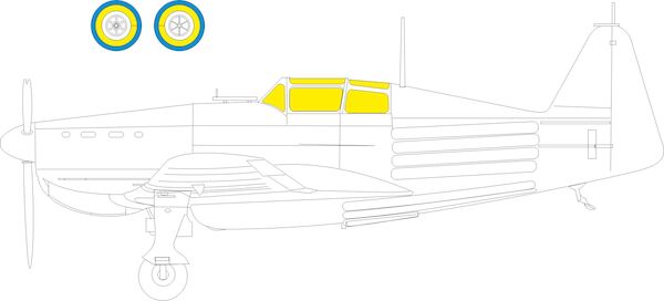 Mask Morane Saulnier MS406.C1 Canopy and wheels (Dora Wings) EX1064
