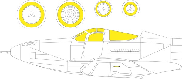 Mask P39Q Airacobra Canopy and wheels  (Arma Hobby)  EX1067