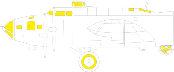 Mask B17F Flying Fortress Alternate nose (Frame X) TFace (Eduard) EX1069