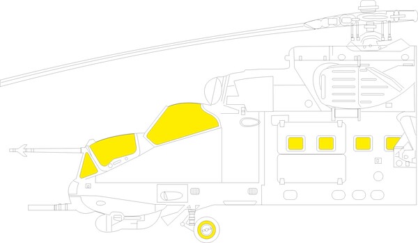 Mask Mil Mi24P Hind Canopy and windos TFace (Trumpeter) EX1072