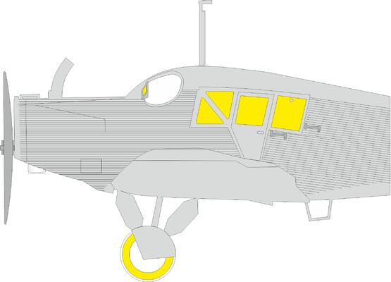 Mask Junkers F13  Canopy and wheels TFace  (Eduard)  EX1084