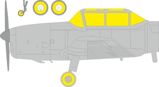 Mask DHC1 Chipmunk T20 Canopy and wheels (Eduard) EX1085
