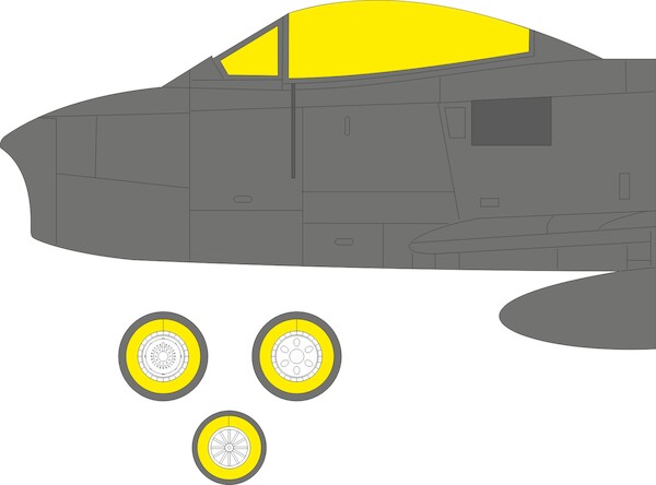 Mask F86F-25/30 Sabre Canopy and wheels TFace (Airfix) EX1091