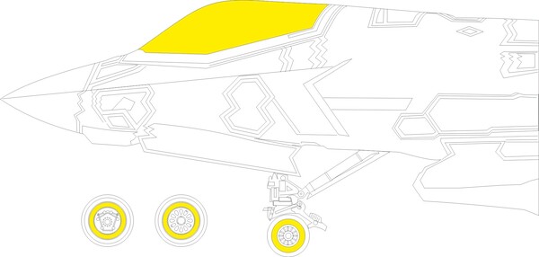 Mask F35C Lightning II  Canopy and wheels TFace  (Tamiya)  EX1097