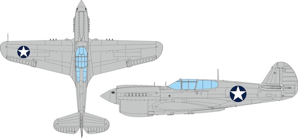 Mask Curtiss P40E National Insignia (Eduard) EX1120
